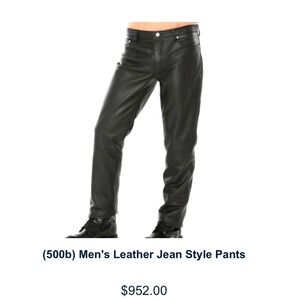 Black Slim Leather Pants with Smooth Finish